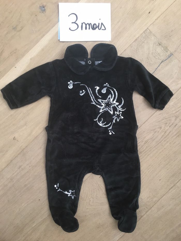 Pyjama noir fille 3 mois