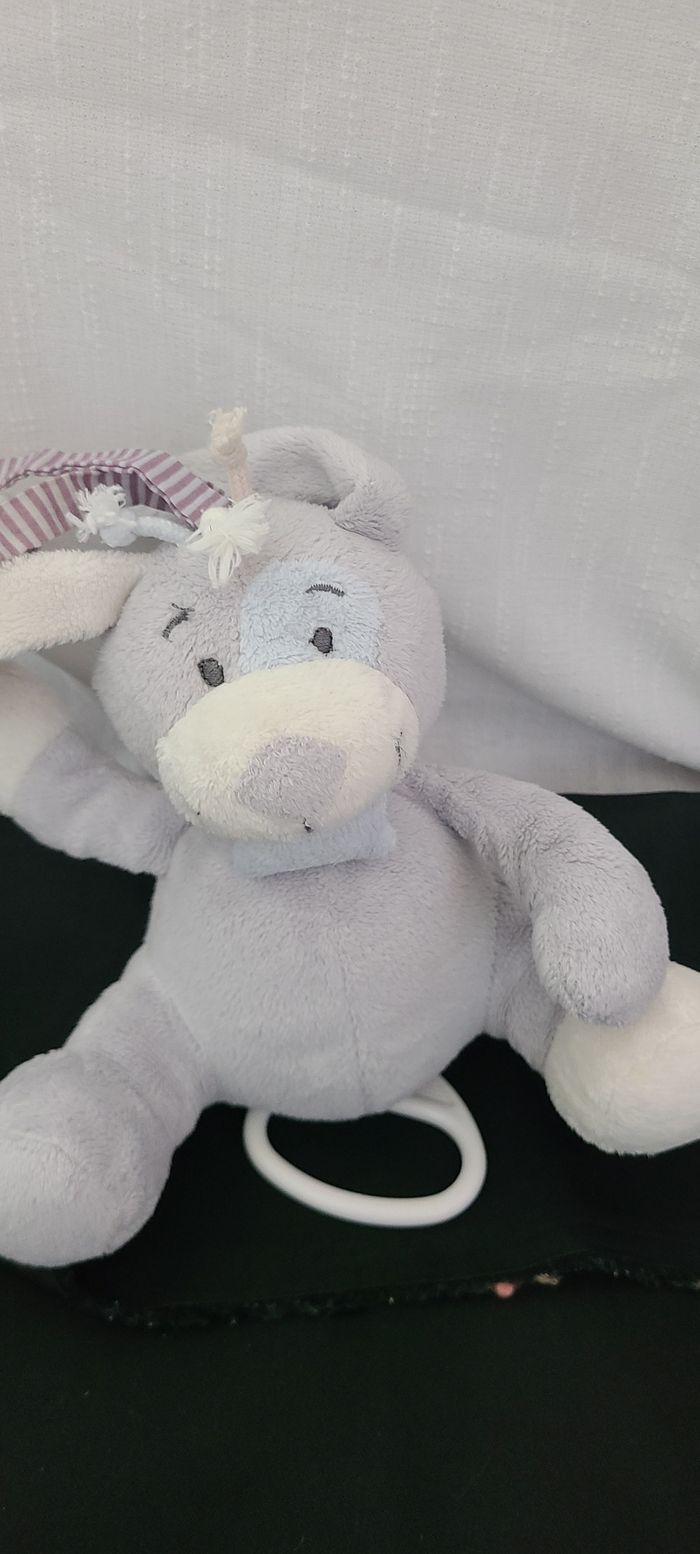 Peluche chien musicale NOUKIE'S Arthur et Merlin bleu et gris 20 cm - photo numéro 2