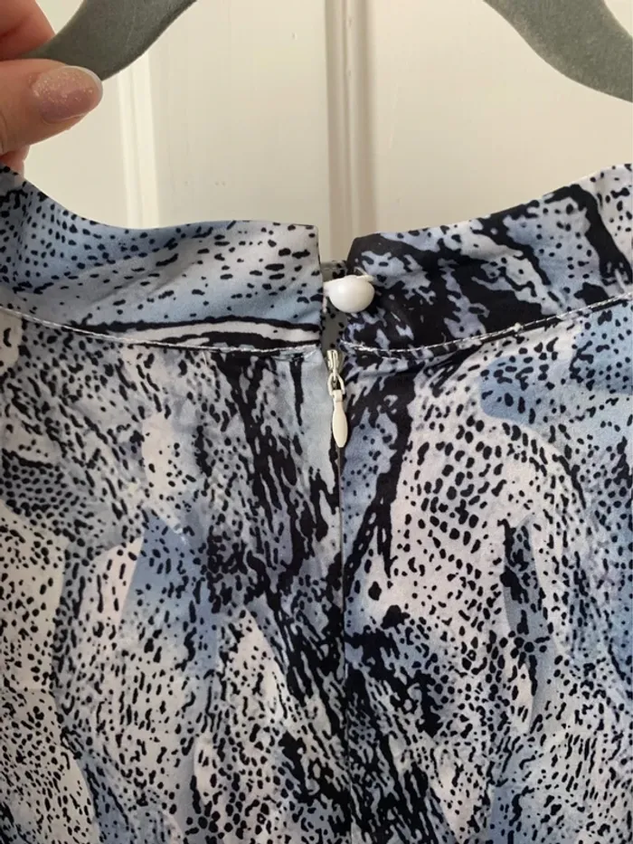 Blouse à manches longues bouffante python bleu femme - Taille 3XL Shein Curve - photo numéro 5