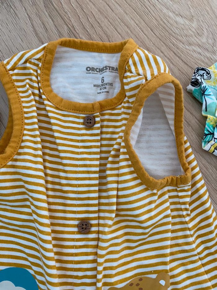 Lot de 3 combi short 6 mois très bon etat orchestra - photo numéro 4