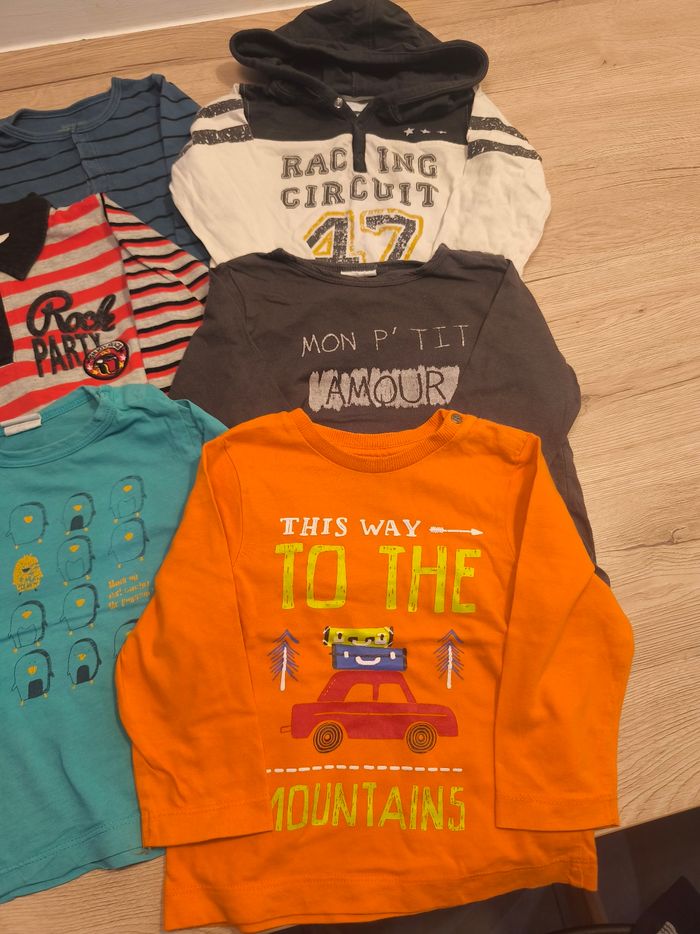 Lot 6 tee-shirt manches longues 18 mois - photo numéro 2