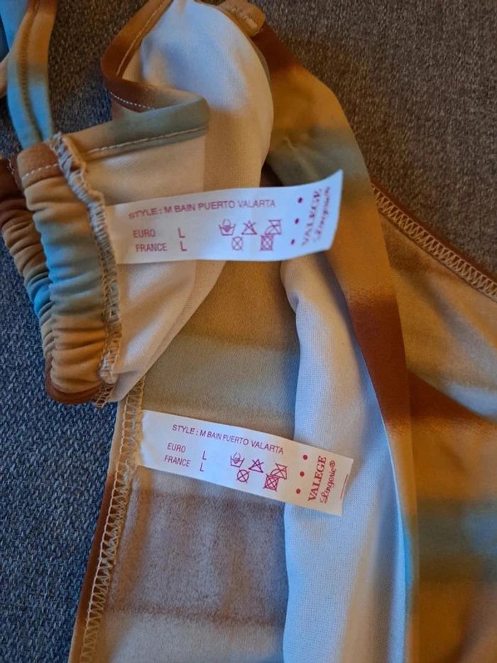Maillot de bain / bikini marron/beige/bleu en L - photo numéro 5