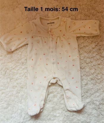 Pyjama neuf, pas porté, taille 1 mois (54 cm)