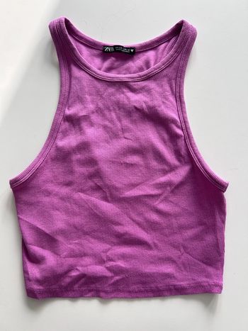 💜 Crop top mauve/violet/fuschia – Zara – Taille L