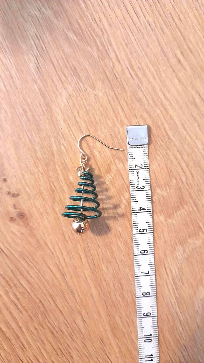 Bijoux Noël | Boucles d’Oreilles Sapin Vert – Neuf - photo numéro 3
