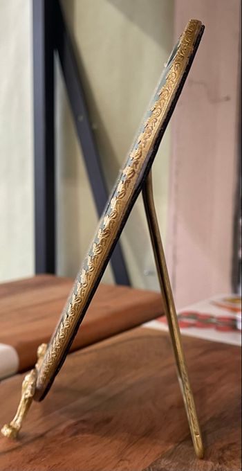 Miroir cœur à poser en métal doré 