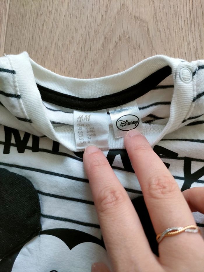 Tee-shirt Mickey - Taille 9 mois - photo numéro 3