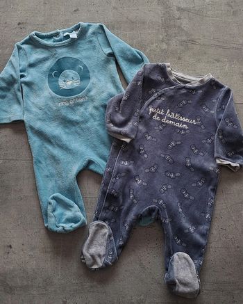 Lot de 2 grenouillères 3mois Obaïbi