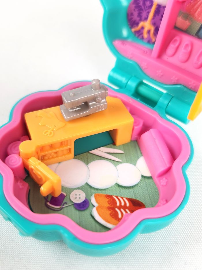 Polly Pocket Mini coffret compact bleu turquoise Cœur doré 2017 - photo numéro 7