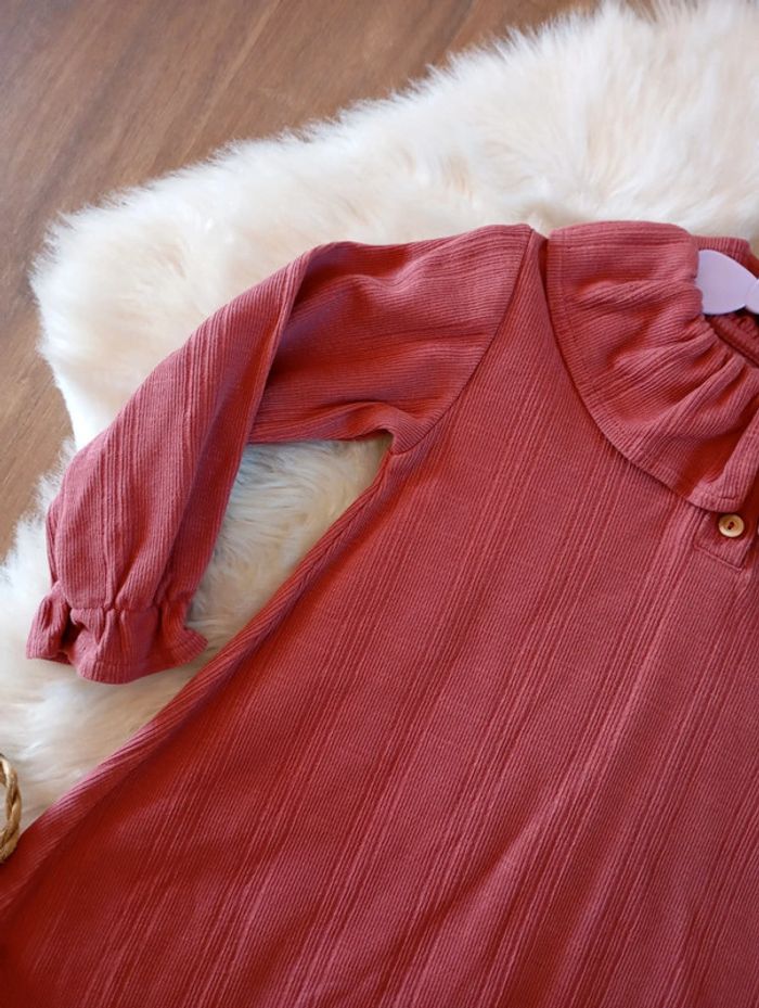 Frangin frangine 👑 robe chic terracotta ocre 2 ans 👉 coup de coeur assuré ! Faites vite - photo numéro 3