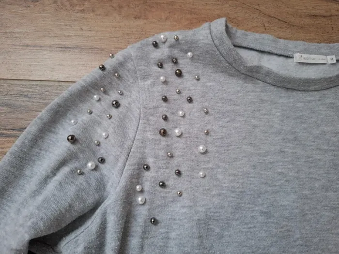 Pull gris à perle Femme M - photo numéro 4