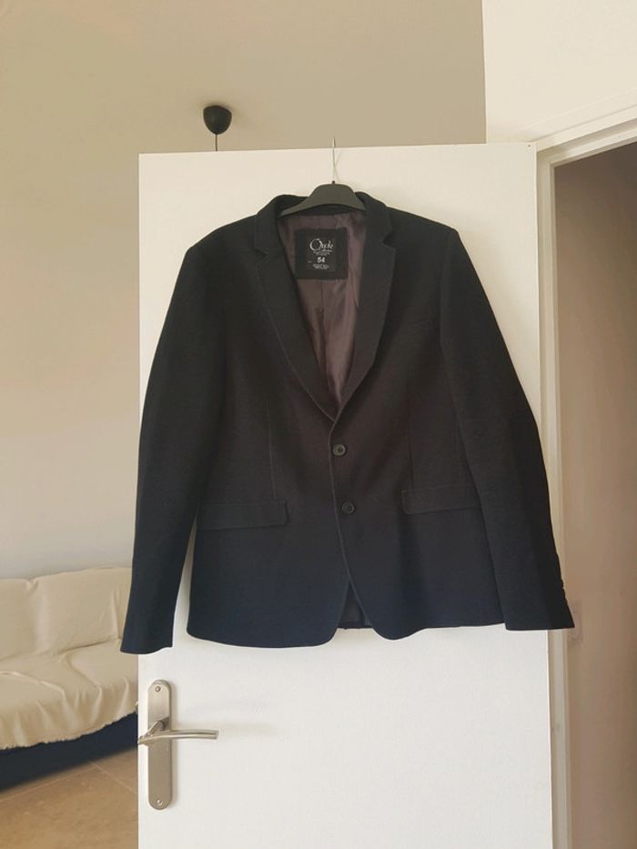 Veste costume homme noire chinée - photo numéro 2