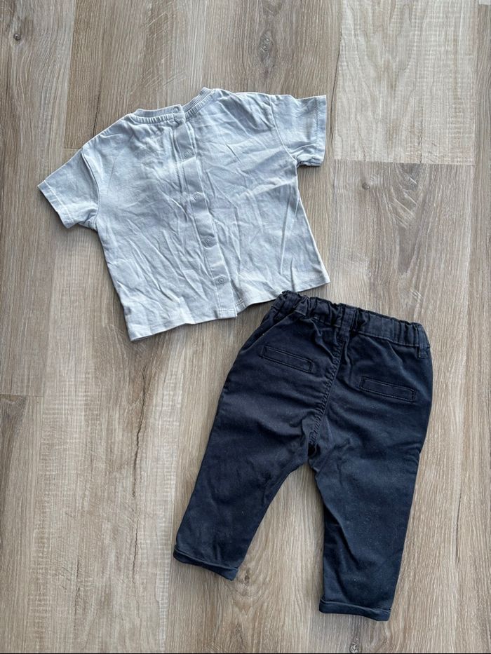 Ensemble t-shirt + pantalon garçon taille 6 mois - photo numéro 3