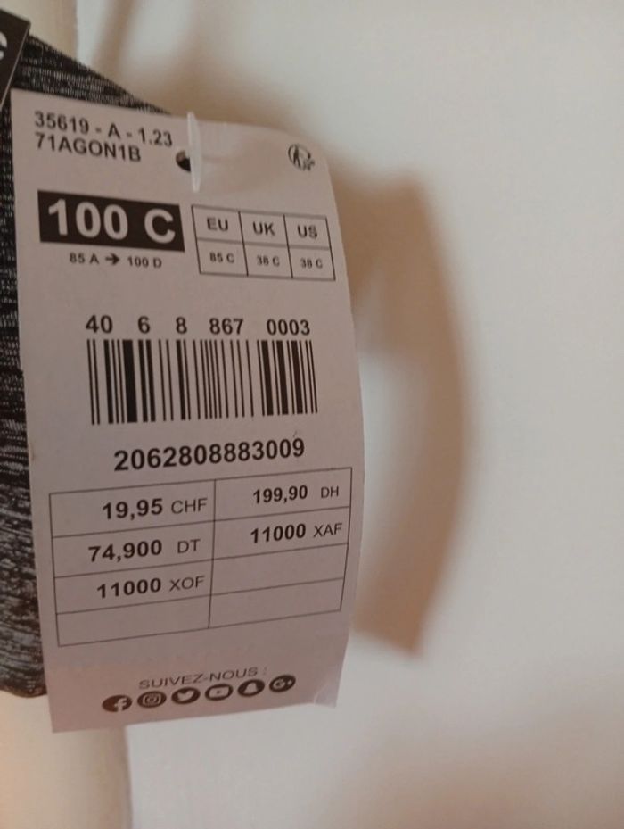 Soutien gorge 100C Neuf - photo numéro 3