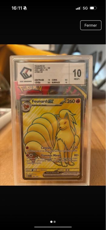 Feunard Ex full art carte Pokémon 151