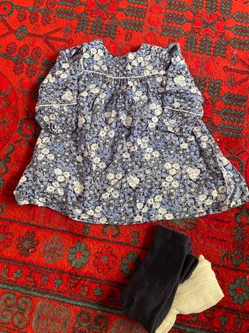 Robe fleurs fille 3 ans sergent major bleu