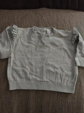 Pull Vertbaudet pâle broderie orchestra 3 mois excellent état