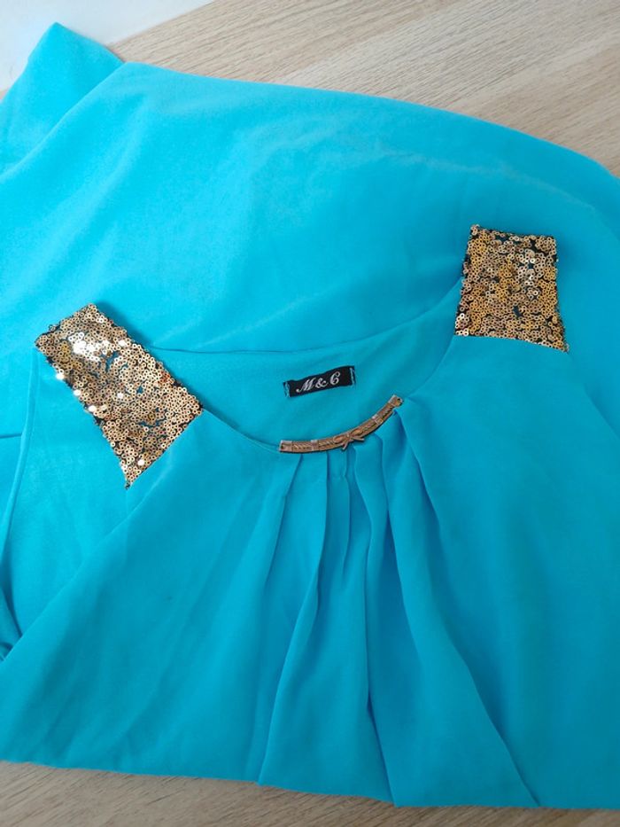 Robe bleu courte taille unique - photo numéro 2