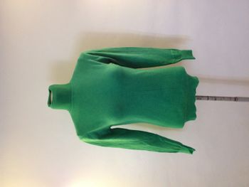 Pull col roulé intersaison - vert chiné jaune - manches longues - look féminin