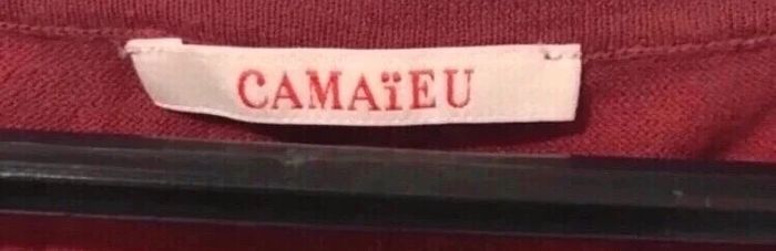 Haut femme camaïeu été demie manche Bordeaux taille XL - photo numéro 4