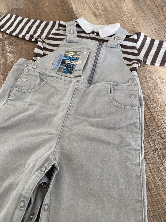 Ensemble 2 pièces bébé garçon Noukie’s salopette et polo