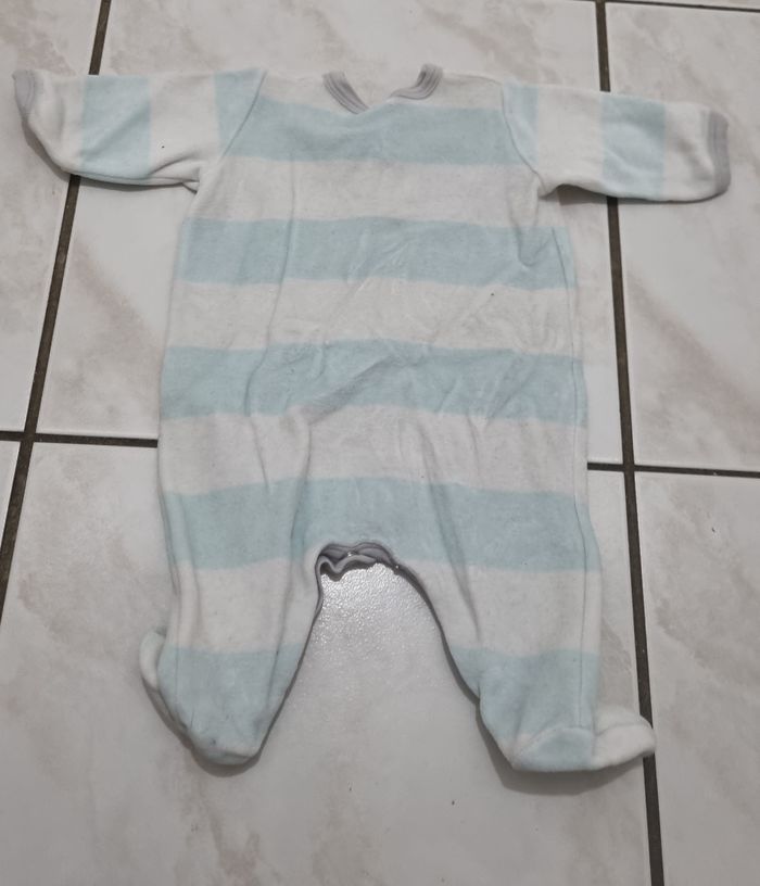 pyjama dors bien petit bateau garçon blanc et bleu à rayure taille 1 mois - photo numéro 3