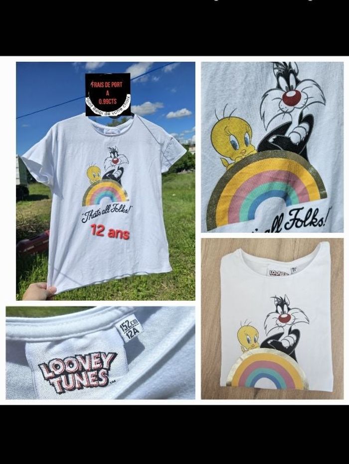 Tee-shirt fille 12ans titi et grominet 🌸