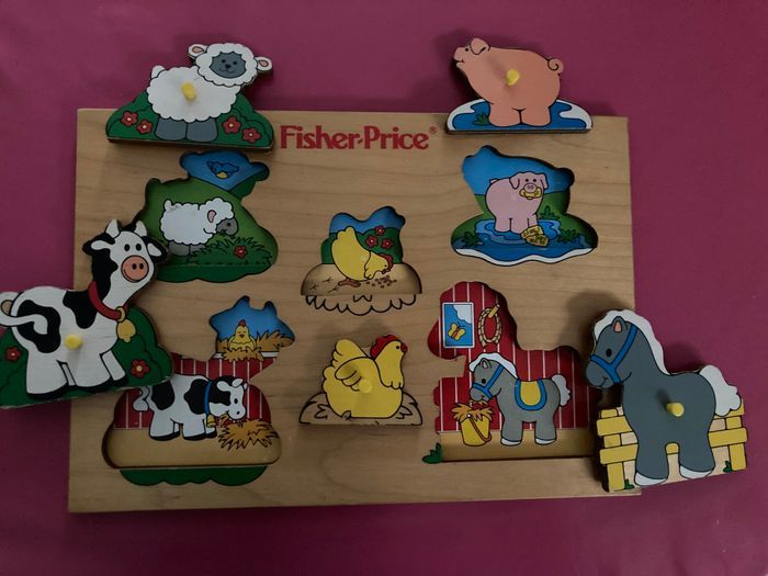 Puzzle encastrement bois Fisher price - photo numéro 2