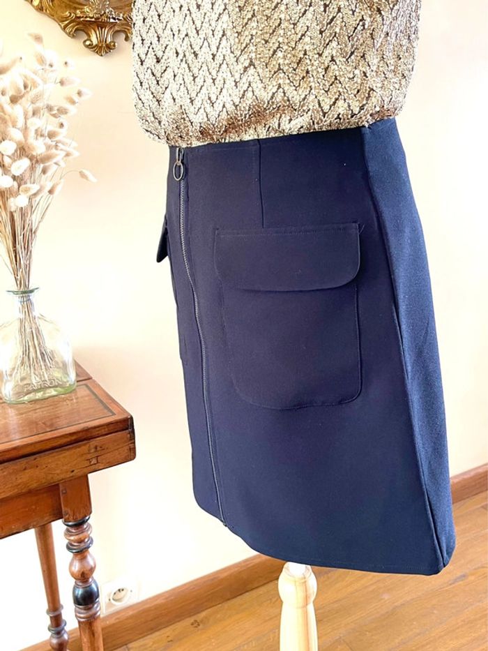 Sublime jupe à  poche plaquée et fermeture avant noir Wallis taille 38 neuve style sixties - photo numéro 6