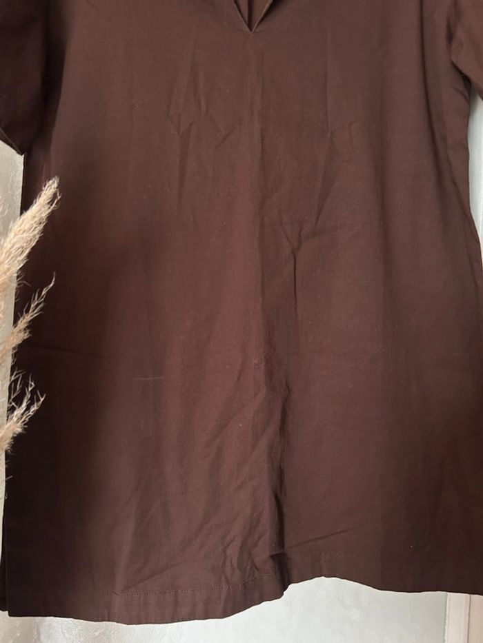 Tunique robe marron col V h&m S neuf - photo numéro 2