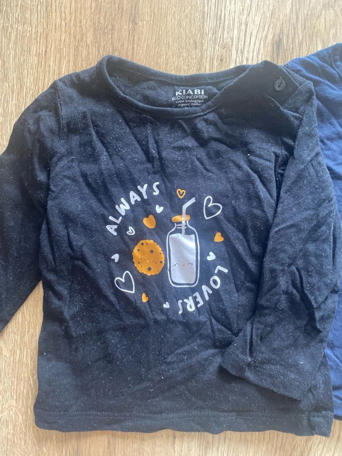 Lot de 2 t-shirt ML taille 9 mois - photo numéro 2