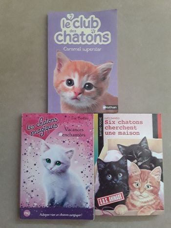 Lot 3 livres fiction avec chat / chatons TBE