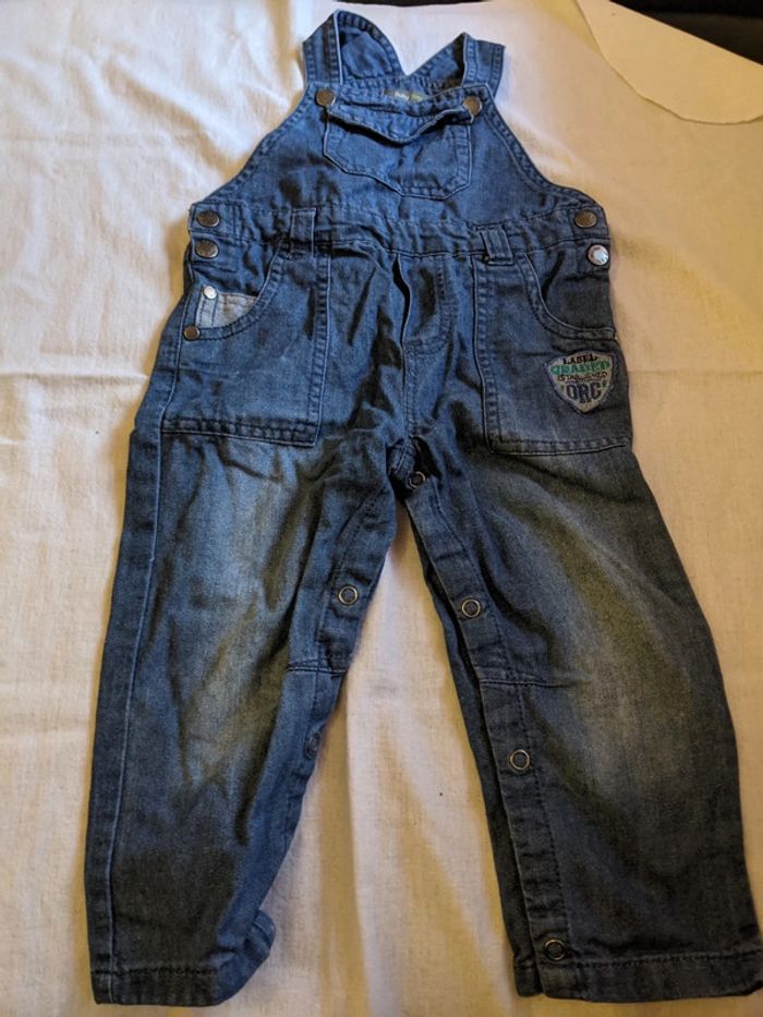 Lot de 2 salopettes en jeans 18 mois - photo numéro 2