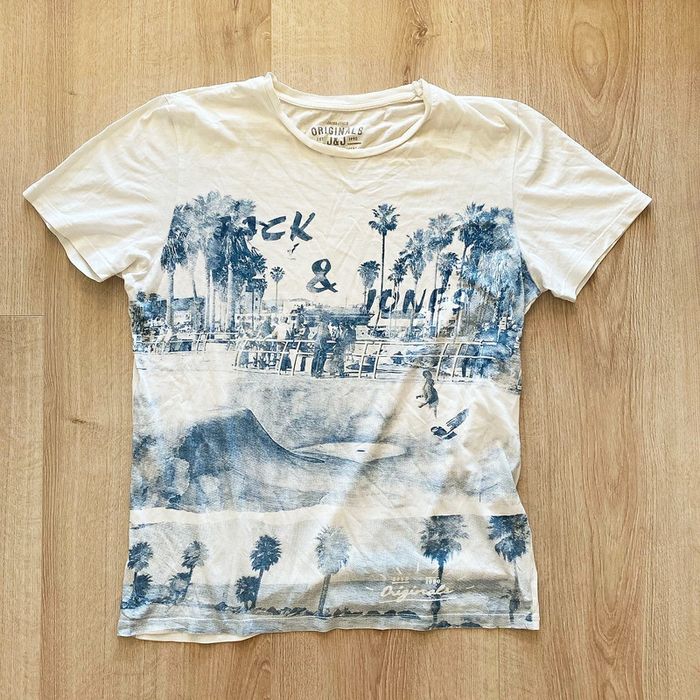 Jack and Jones T-Shirt US Vintage Aquarelle Painting Blanc Homme Exclusive Collection (Taille L) - photo numéro 2