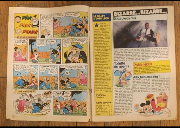 Ancien journal de mickey avec cadeau transferts zorro N°1722 - 1985 vintage - photo numéro 3