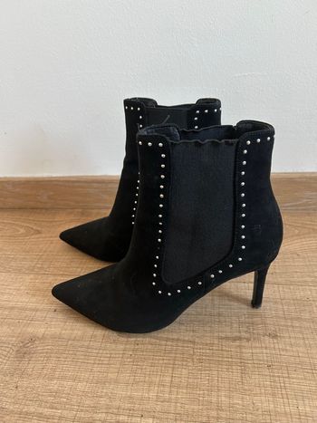 Bottines noires à talons avec strass Texto pointure 38 TBE (avec défaut)