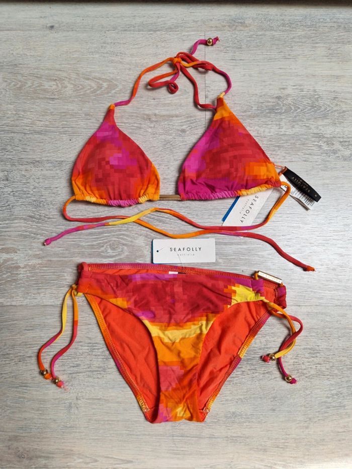 Maillot de bain bikini 2 pièces neuf avec étiquette Seafolly taille 36