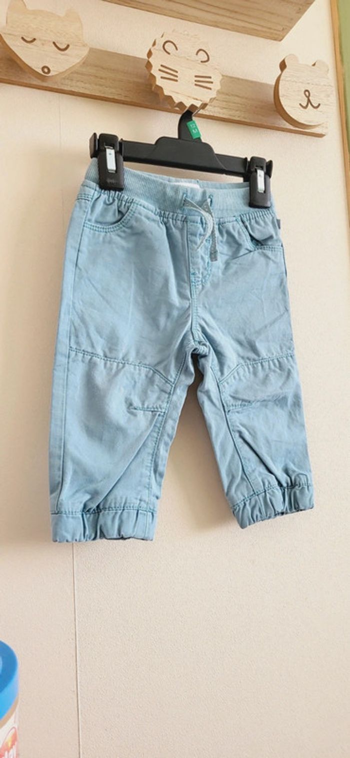 Pantalon bleu clair obaibi 12 mois - photo numéro 2