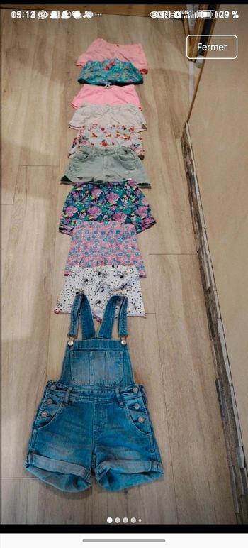 Lot de 9 shorts et une salopette 