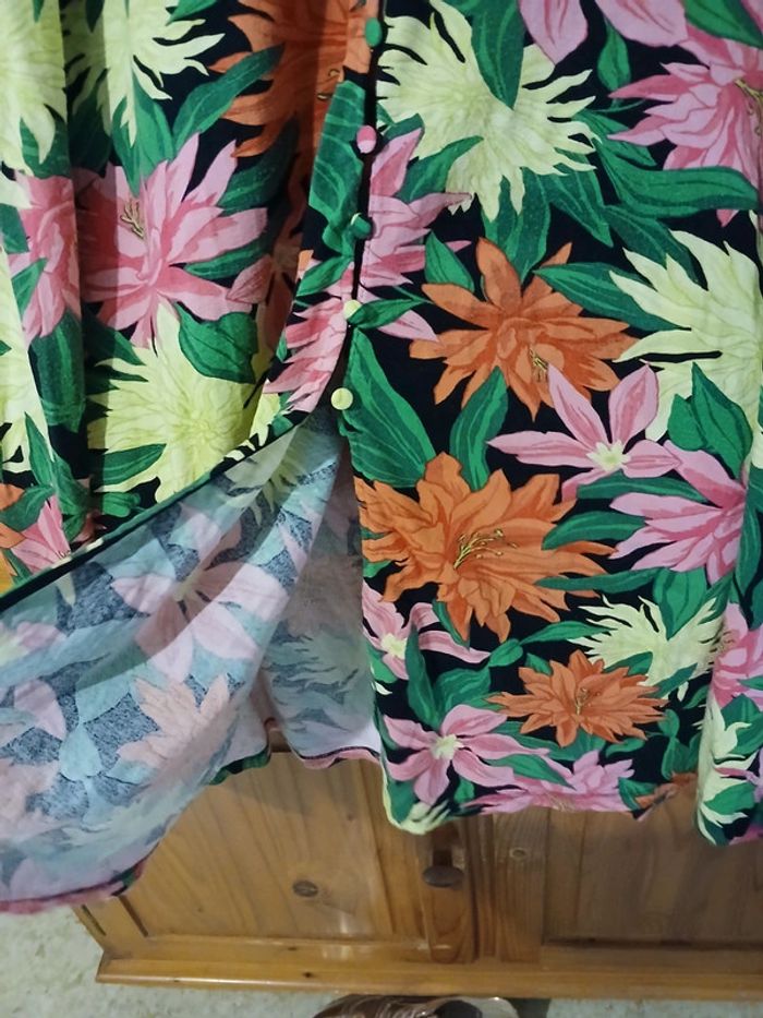 Robe longue fleurie boutonnée taille 52 - photo numéro 10