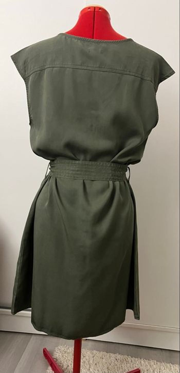 Robe fluide ceinturée droite kaki Gémo - photo numéro 5