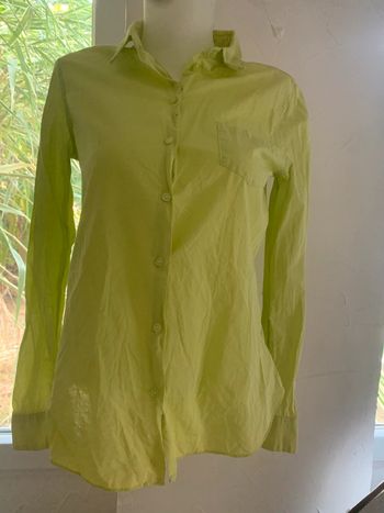Chemise Sud express vert clair taille 38100%voton