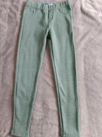Jegging vert 10 ans Okaïdi fils argentés