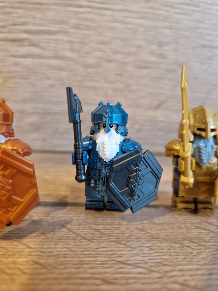 Figurines type lego 5 guerriers nains seigneur des anneaux - photo numéro 5