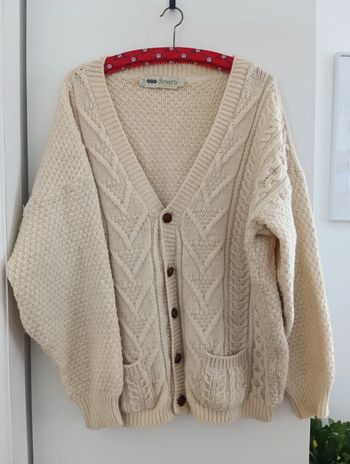 Cardigan vintage écru made in the uk