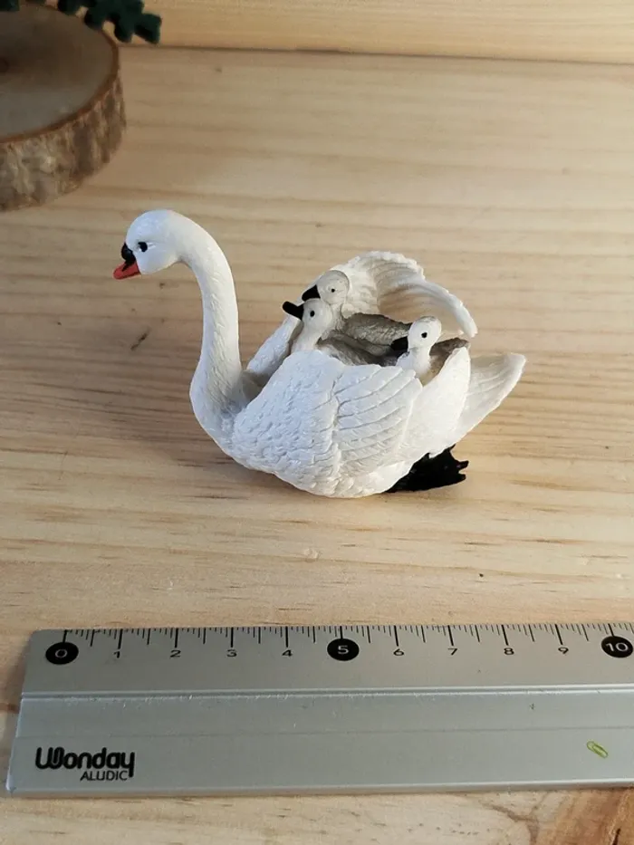 Figurine cygne blanc et ses bébés Animal de la campagne - photo numéro 5
