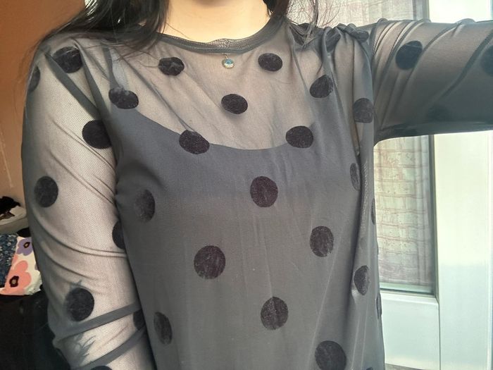 Haut transparent à pois - photo numéro 2