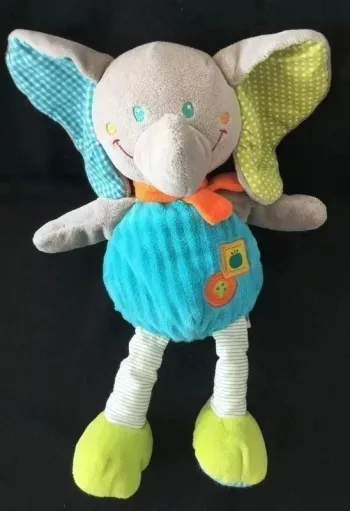Peluche Elephant - Ecussons ** Mots d'enfants
