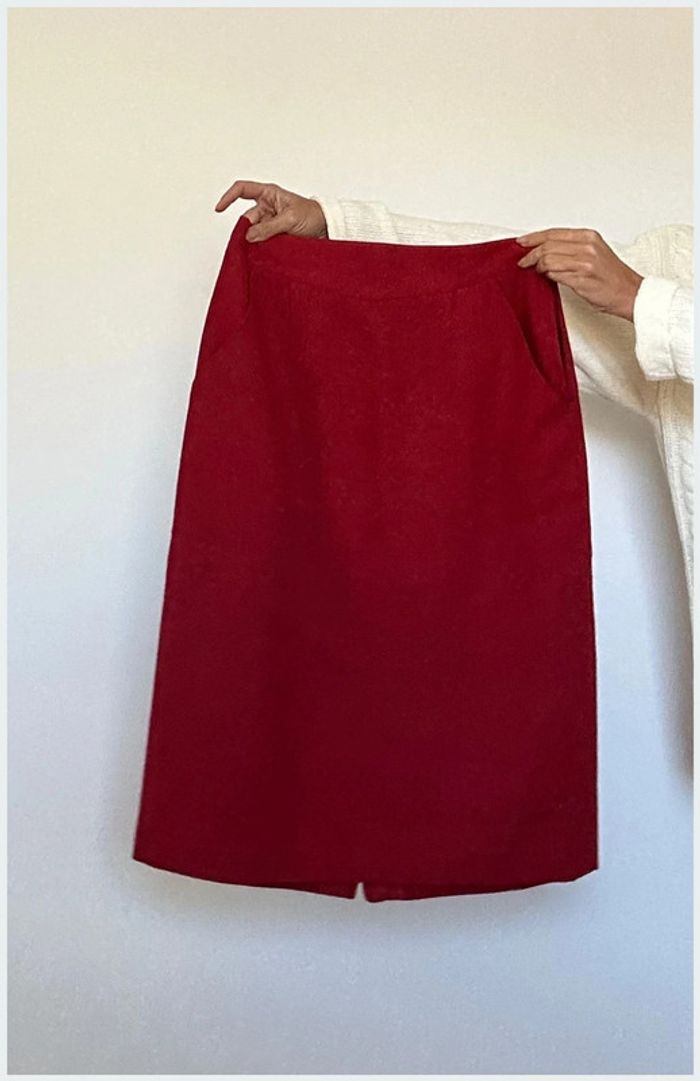 Jupe Cacharel crayon rouge 44 - red skirt très bon état - photo numéro 2