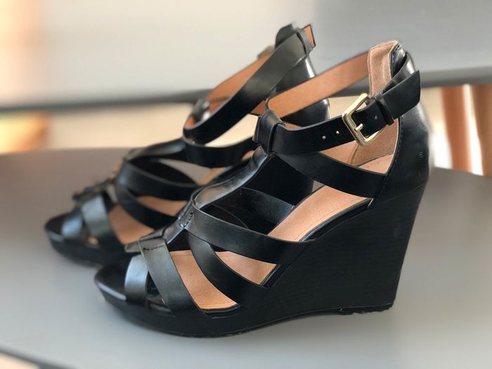 Sandales compensées noir